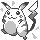 Pikachu front sprite fron Generation 1, greyscale