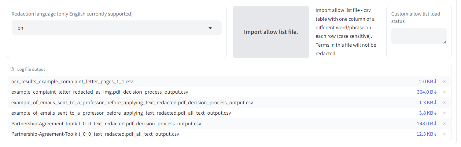 Additional processing outputs