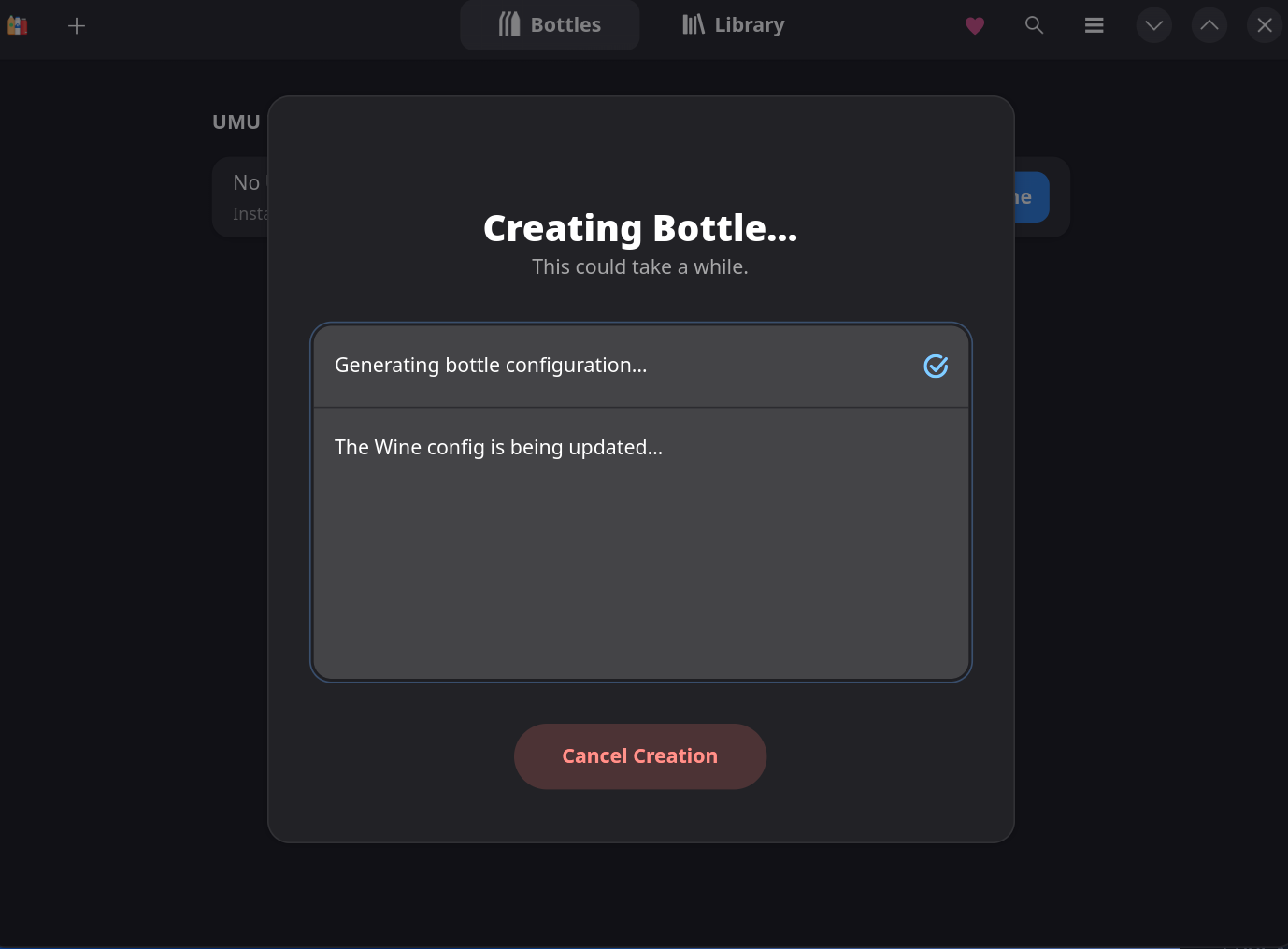 Creating bottle progress