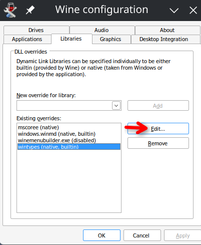 Overrides list with wintypes added