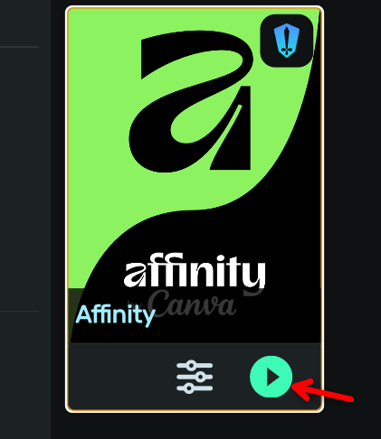 Library view with Play button