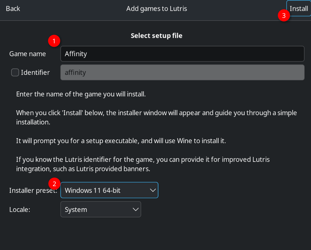 Installer preset selection