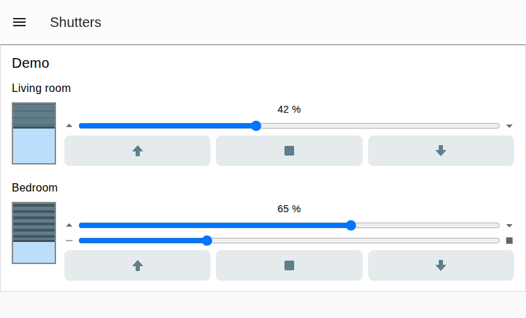 Shutter and blind widgets, idle