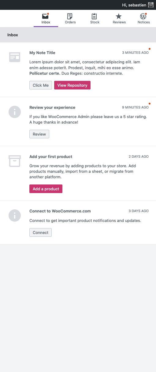 User.notice Examples GitHub - seb86/wc-admin-notice-example: Adds a note to the merchant's ...