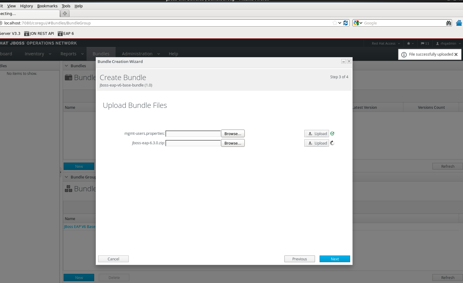 Create Bundle - Upload Bundle Files