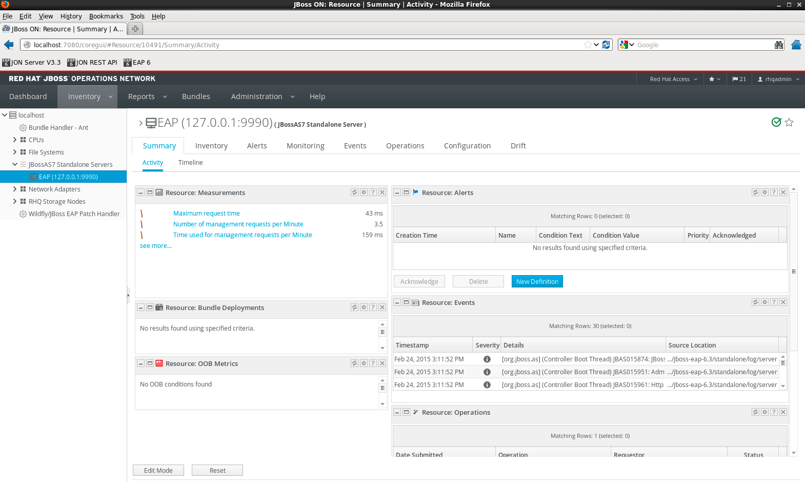 7. Inventory - JBoss EAP successfully imported