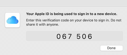 Apple MFA code