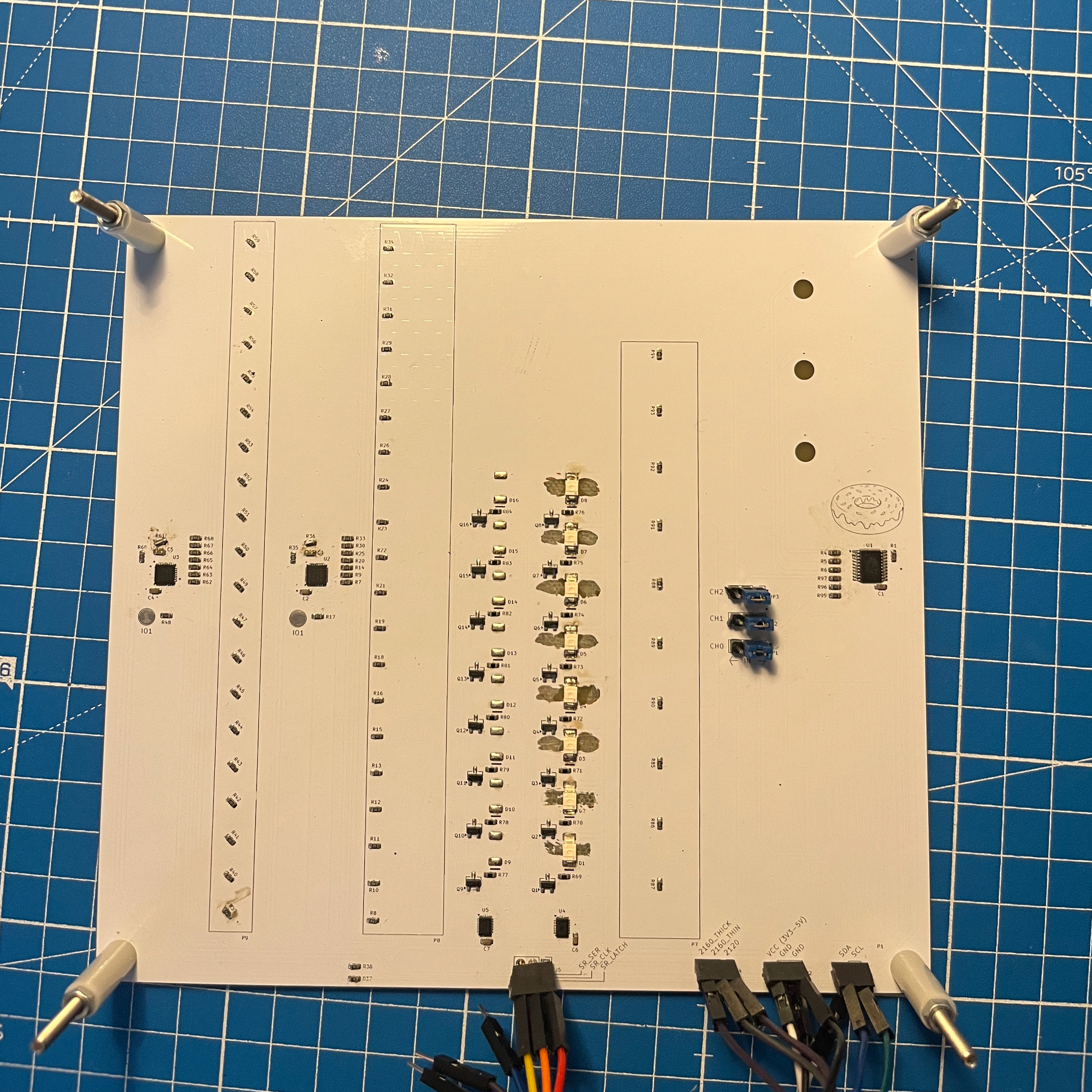 Version 1.0 of the capacitive touch slider test board back