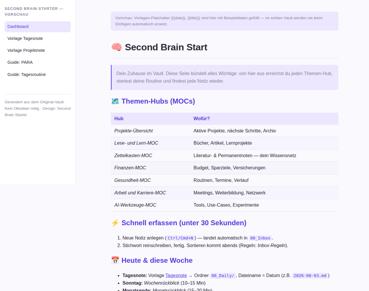 Second Brain Starter