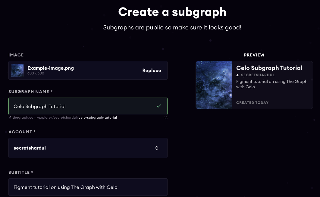 Create subgraph