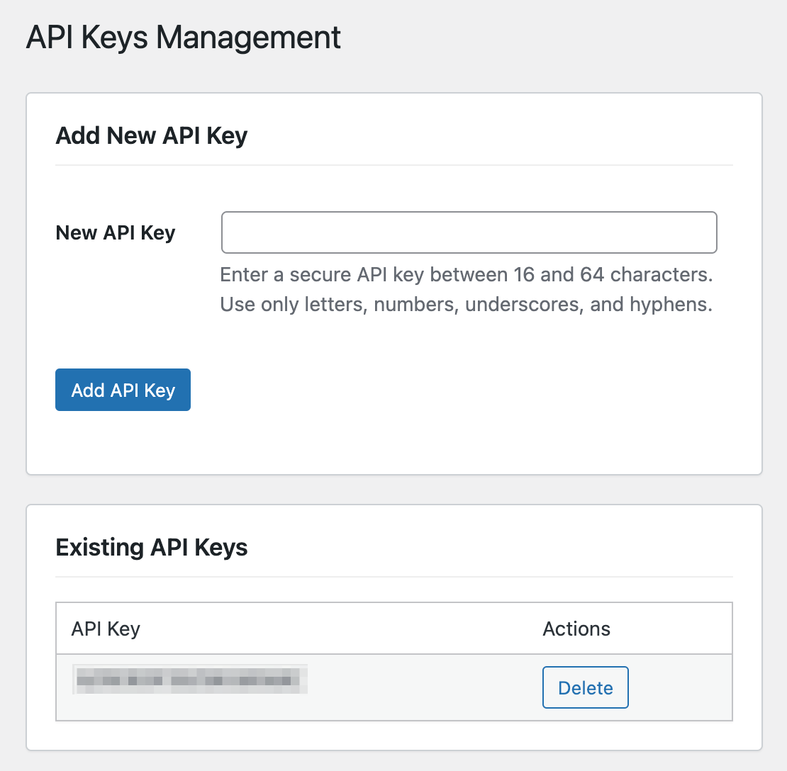 API Keys Management