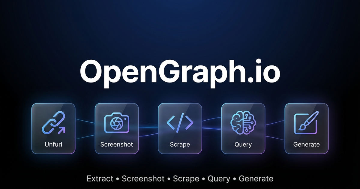OpenGraph.io - Extract, Screenshot, Scrape, Query, Generate