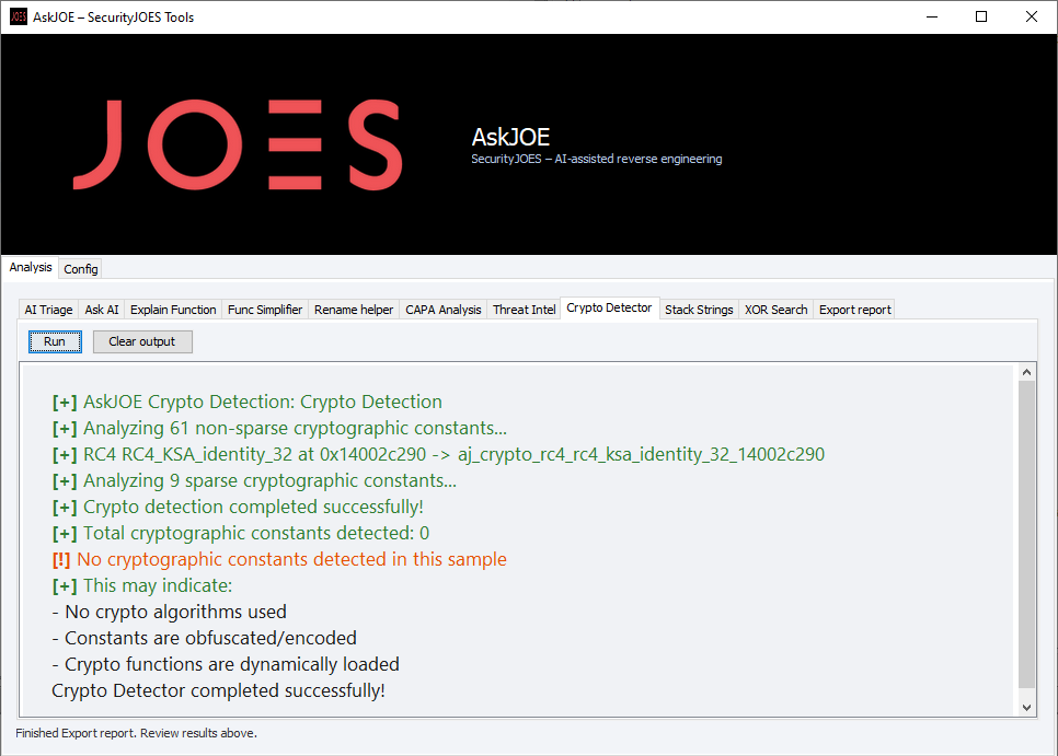 AskJOE - Crypto Detector