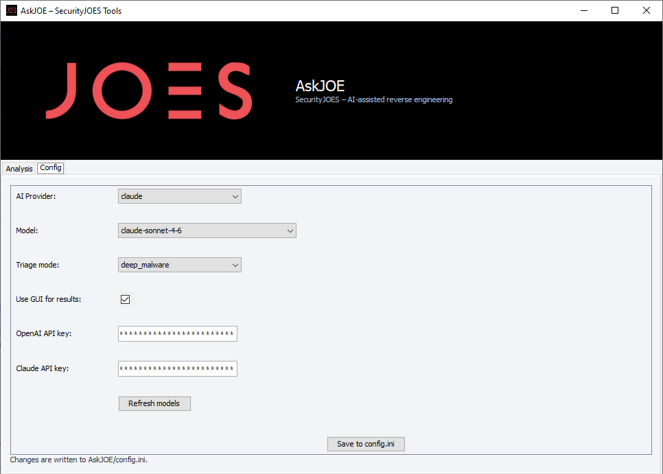 AskJOE GUI Config