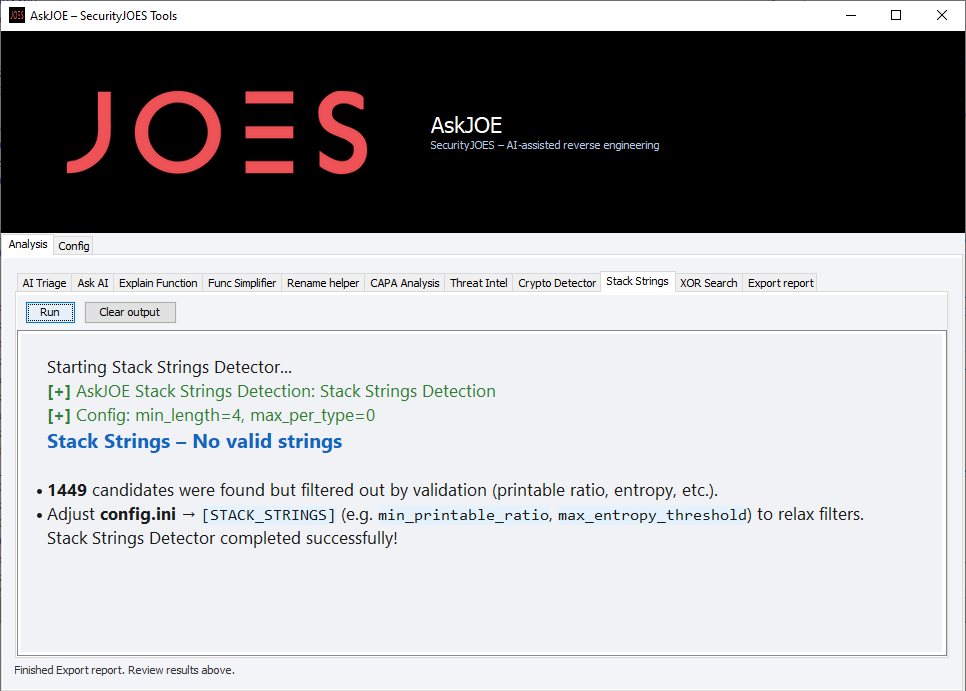 AskJOE - Stack Strings