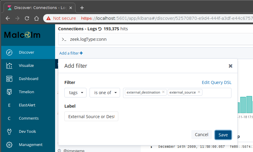 Filtering by tags to display only sessions with public IP addresses