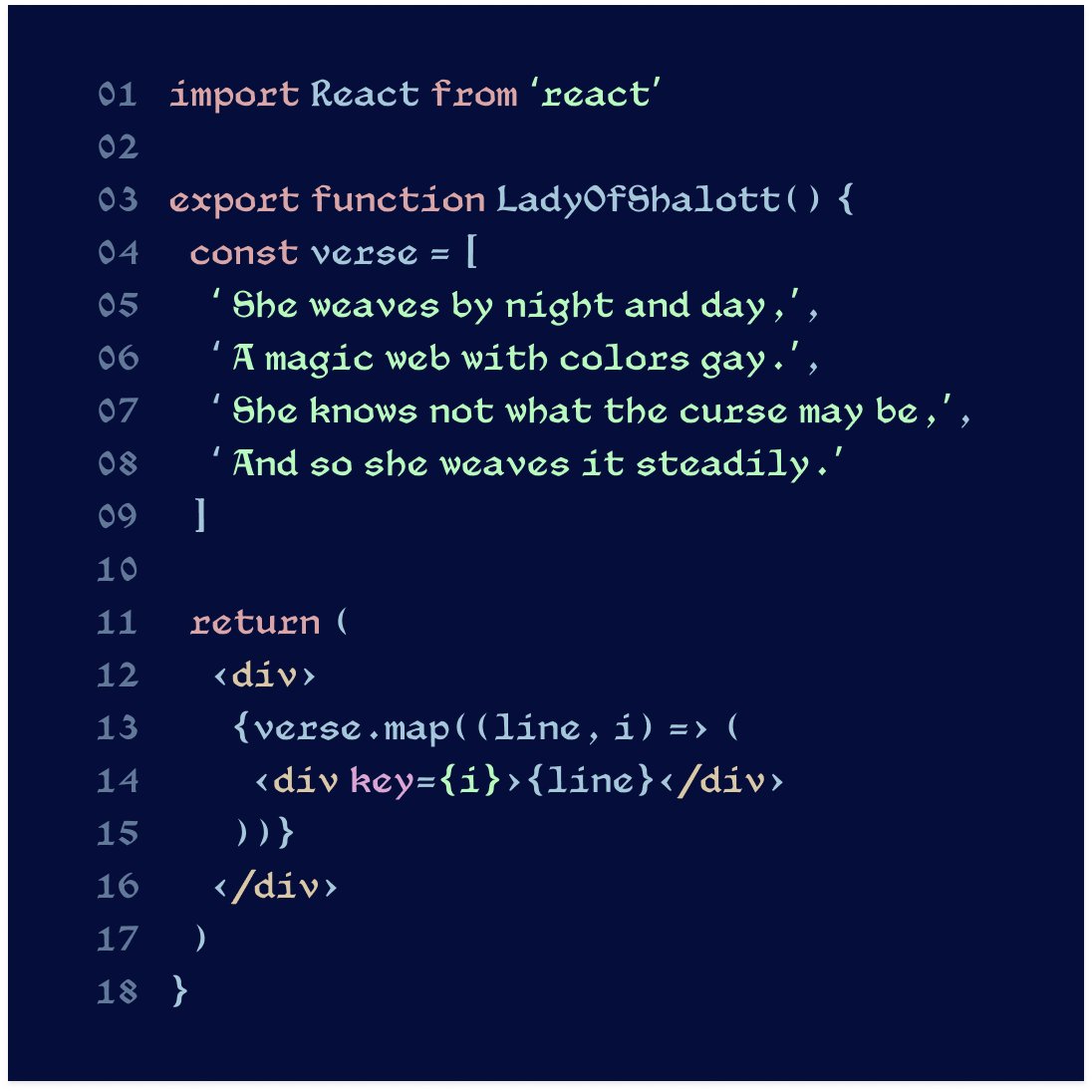 A React code listing