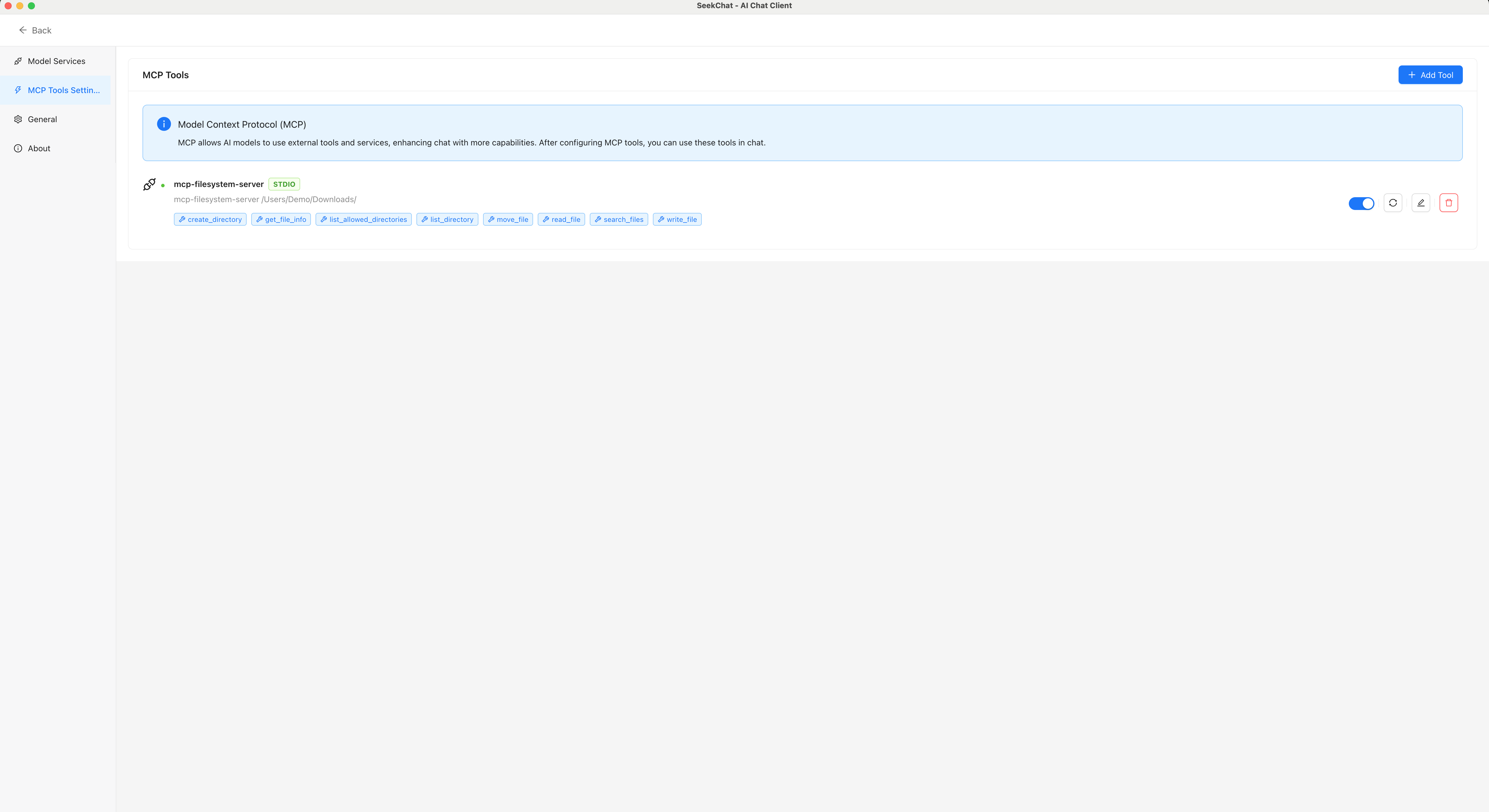 MCP Tool Settings
