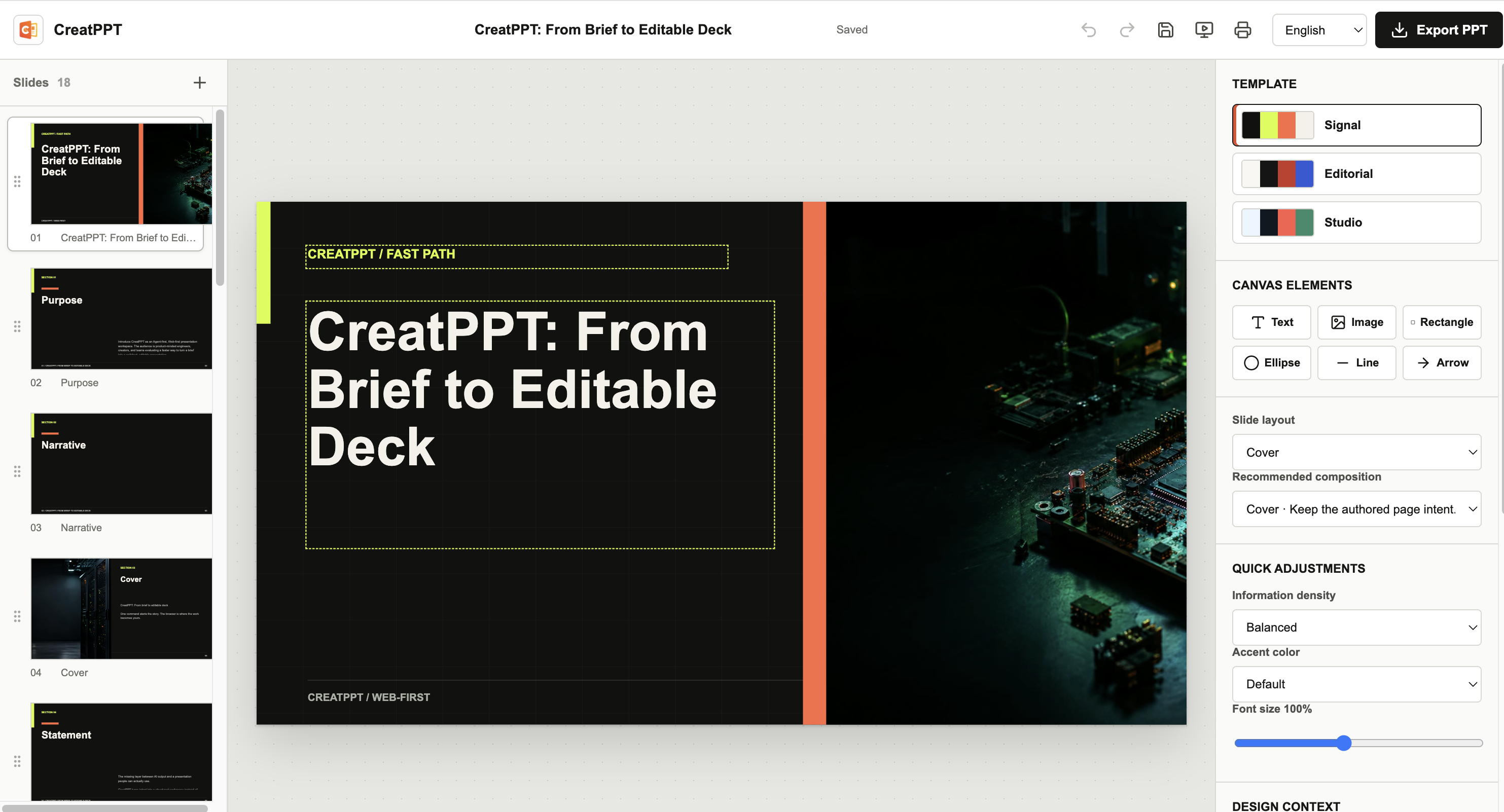 CreatPPT workspace example 1