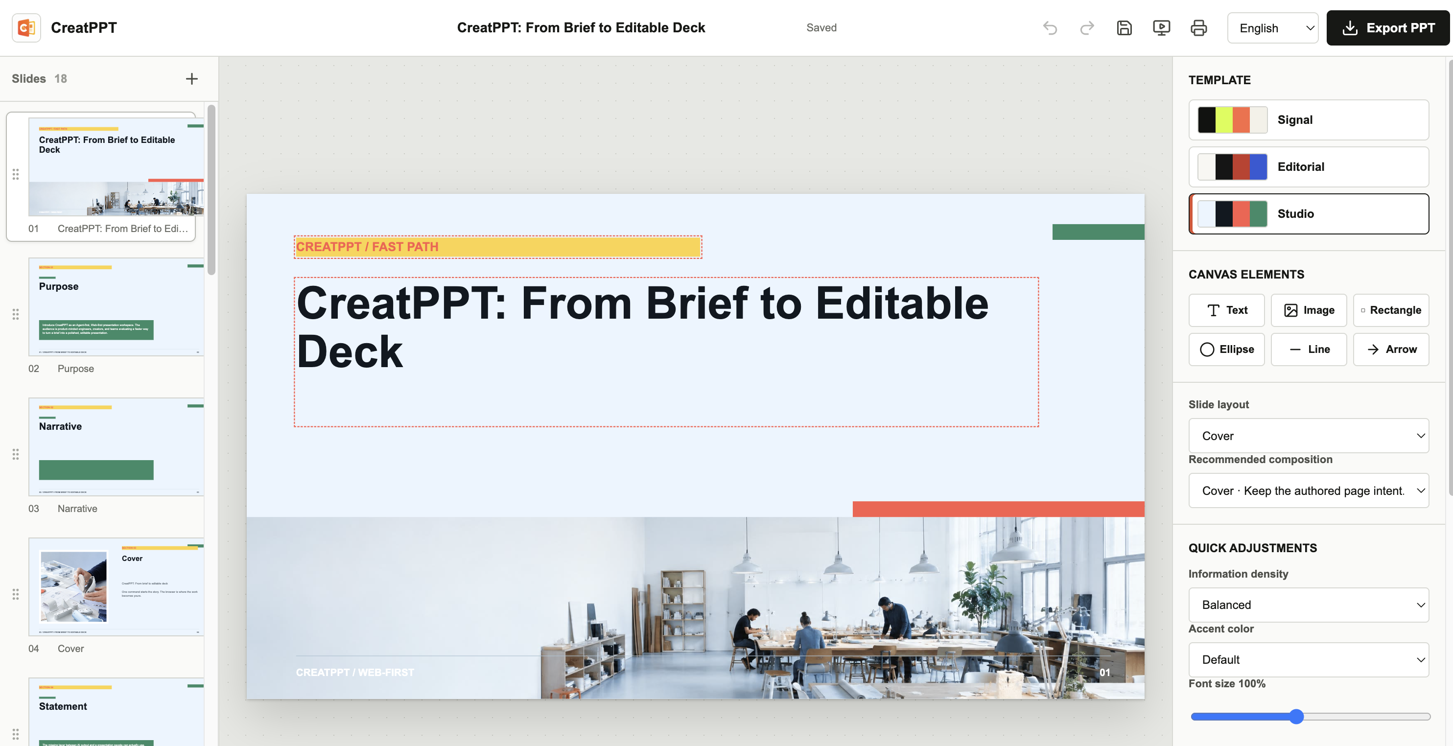 CreatPPT workspace example 3