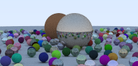 Sample image of haskell raytracer