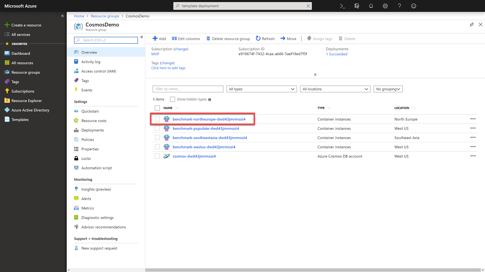 North Europe Container Instance