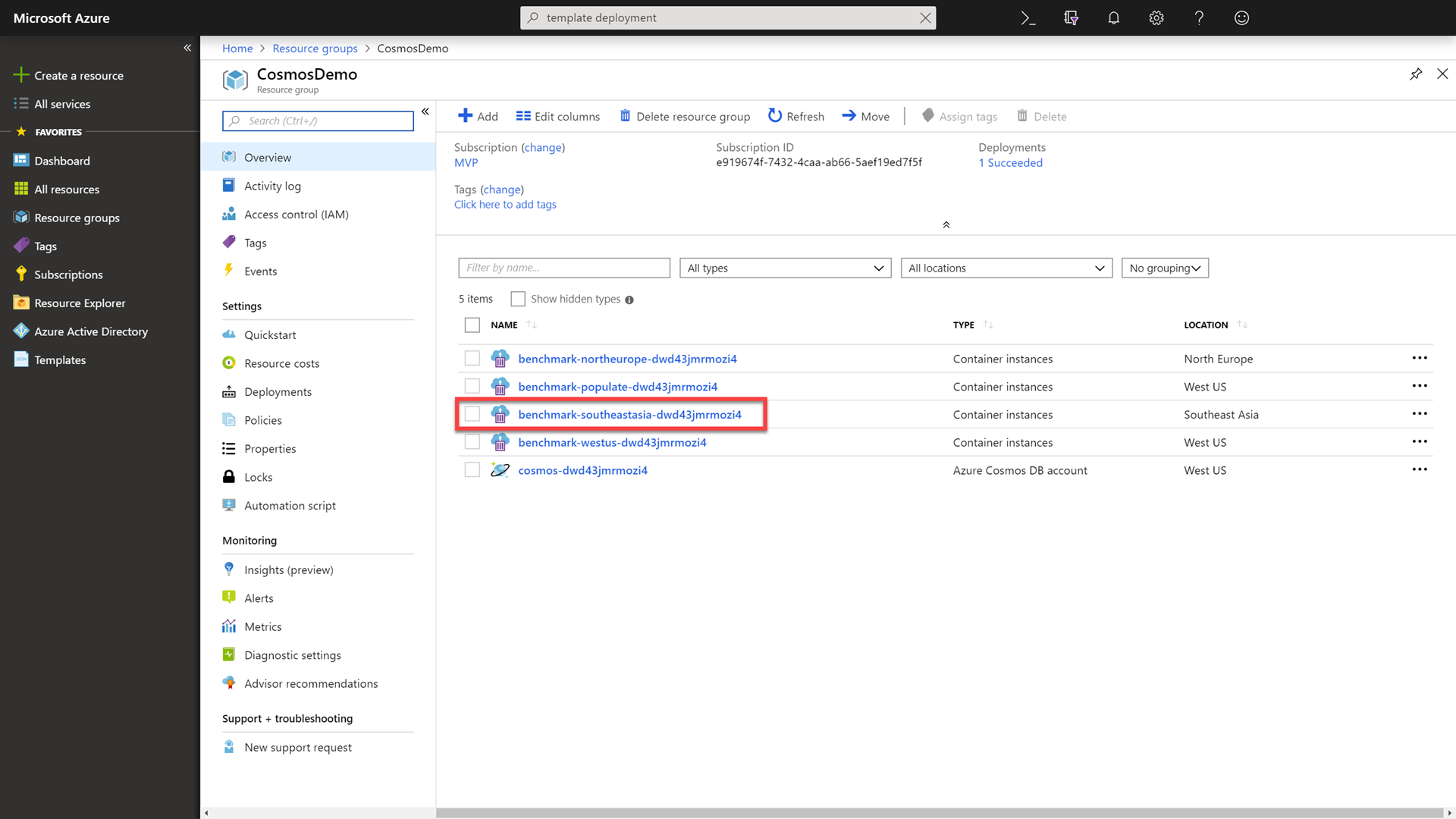 Southeast Asia Container Instance