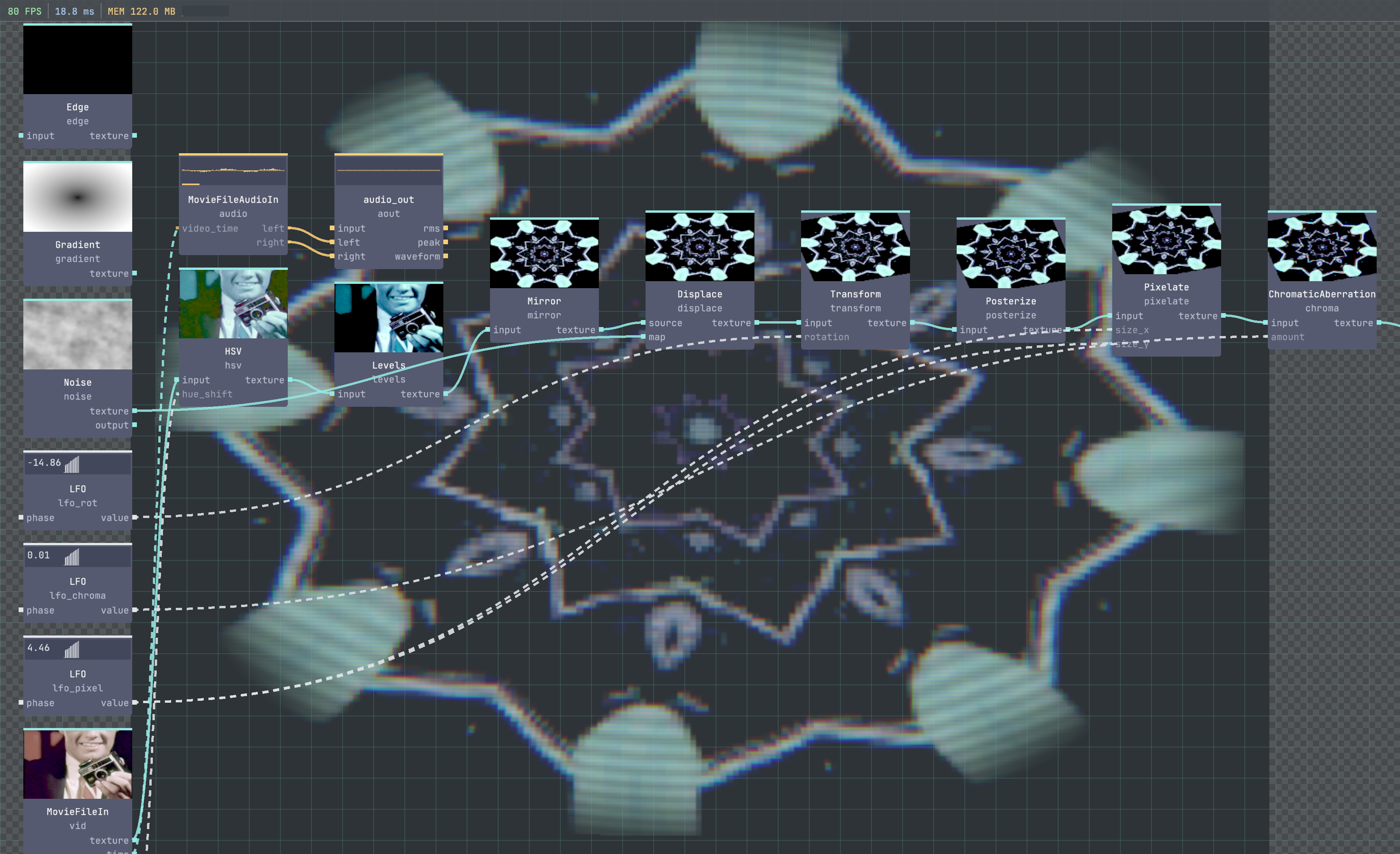 Vivid — WGSL filter chain processing video through 10+ real-time GPU filters