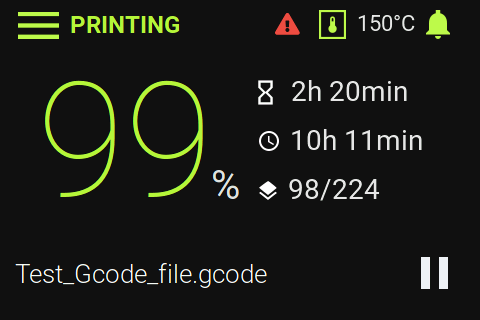 RepPanel print job status display