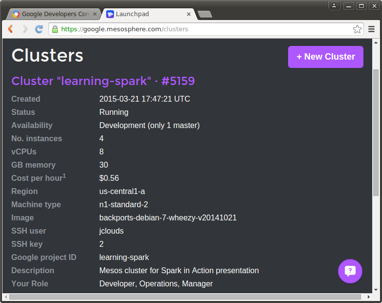 Mesosphere cluster page