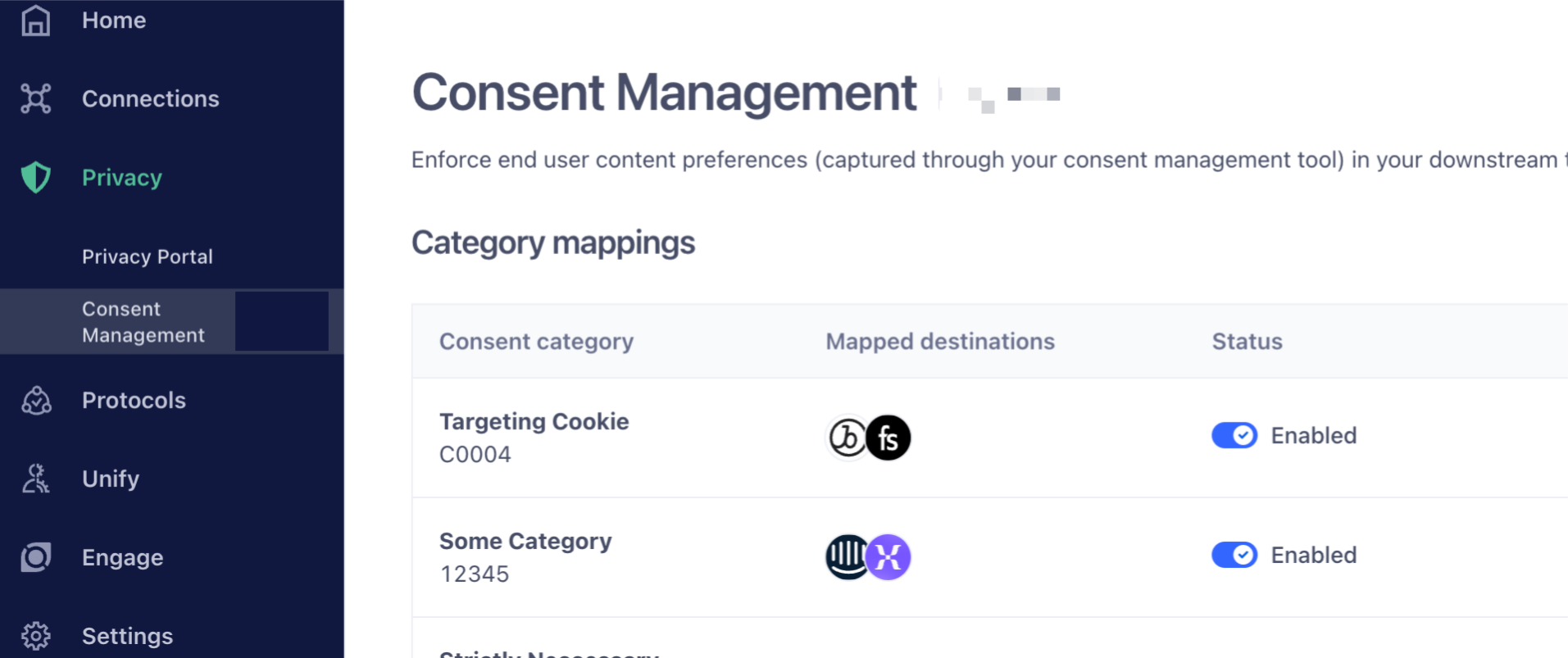 Segment.io consent management UI