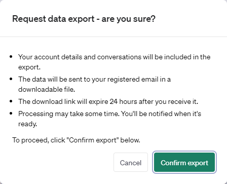 Confirm Export