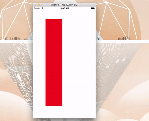 A red UIView that retains its shape in portrait and landscape mode