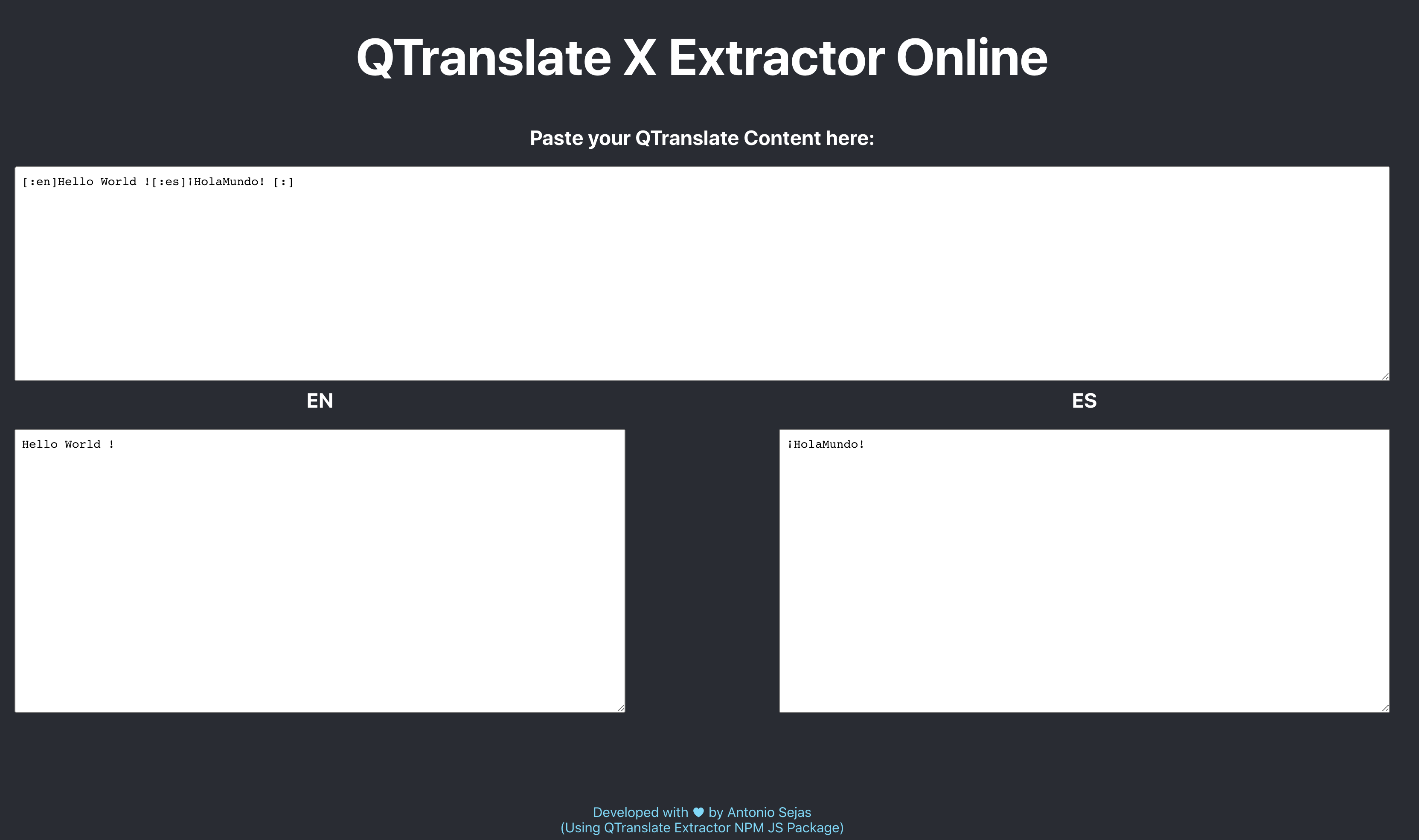 Demo QtranslateX extractor