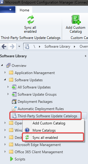 Sync all enabled third party catalogs