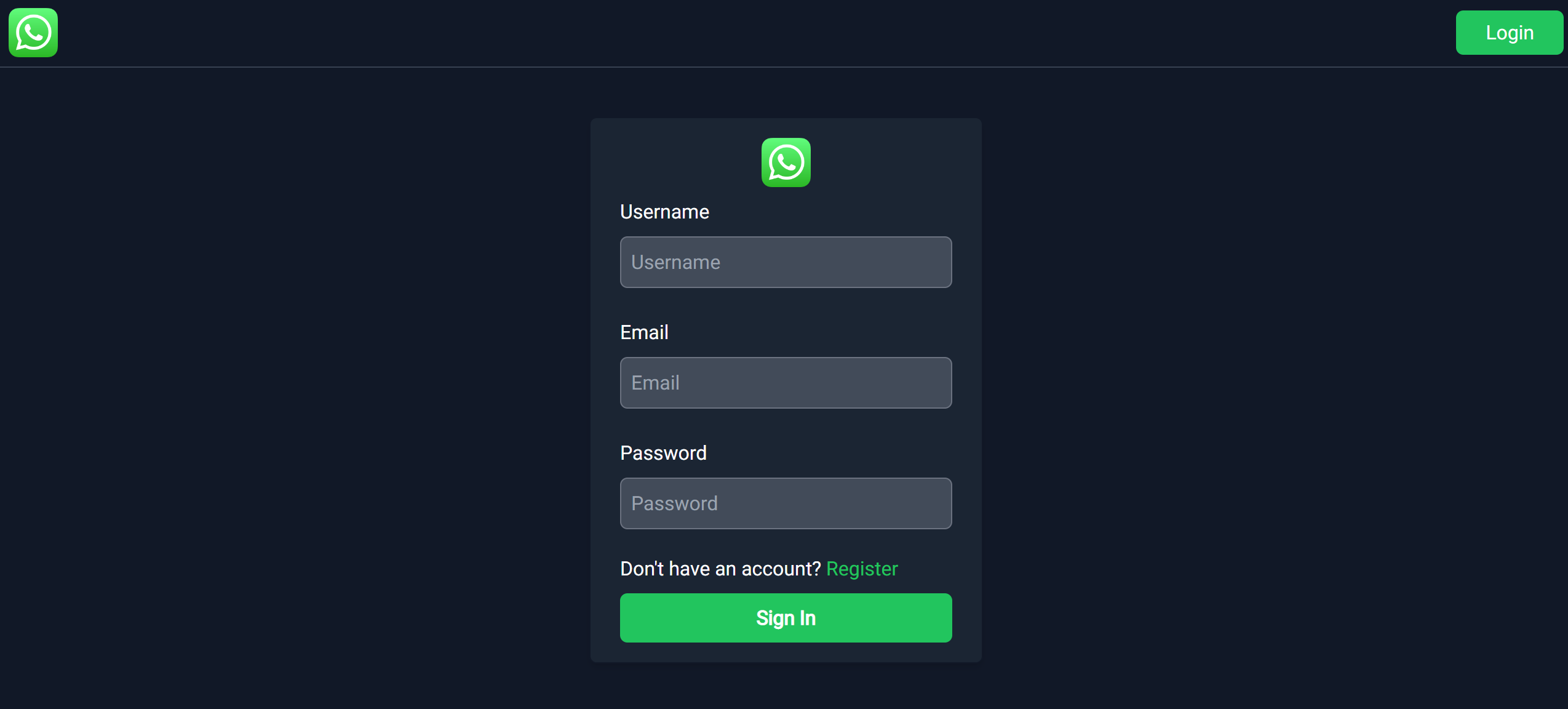 Whatsapp Login Page