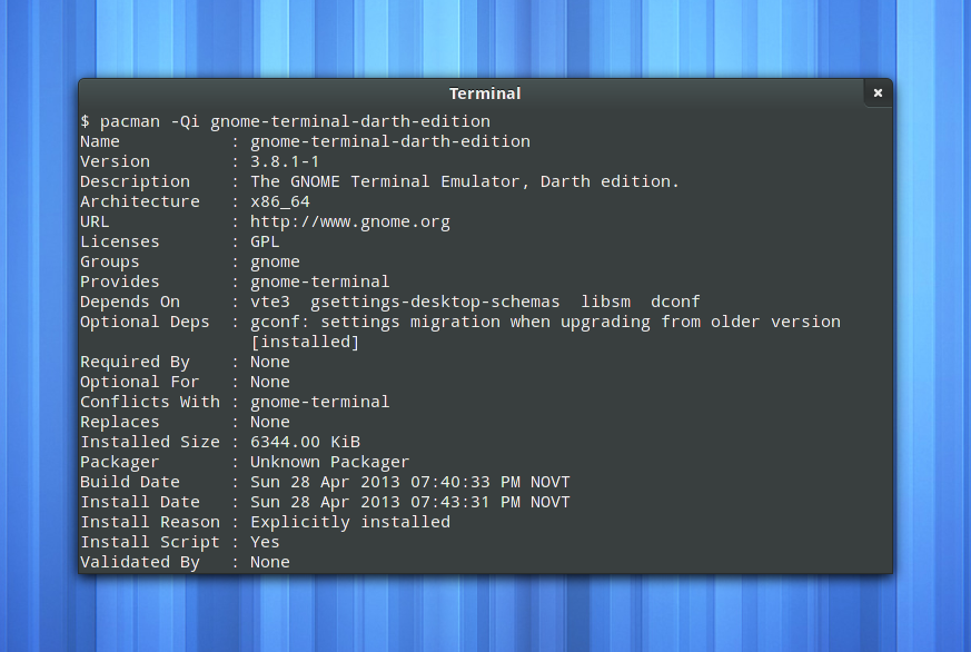 Gnome Terminal Darth Edition