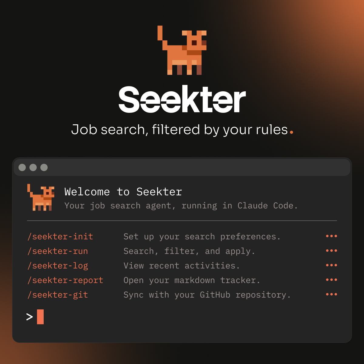 Seekter — job search, filtered by your rules
