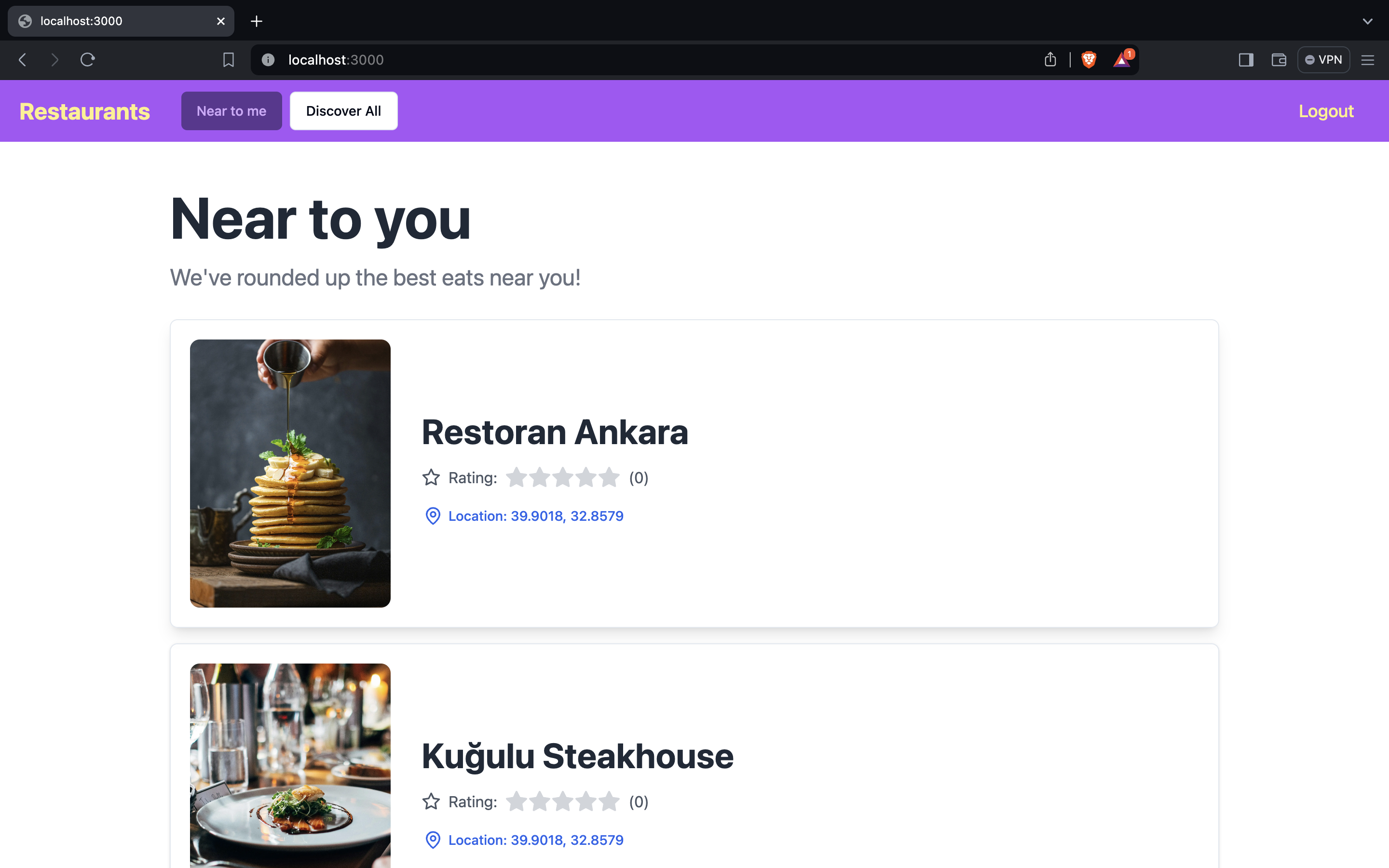 Restaurant recommendations