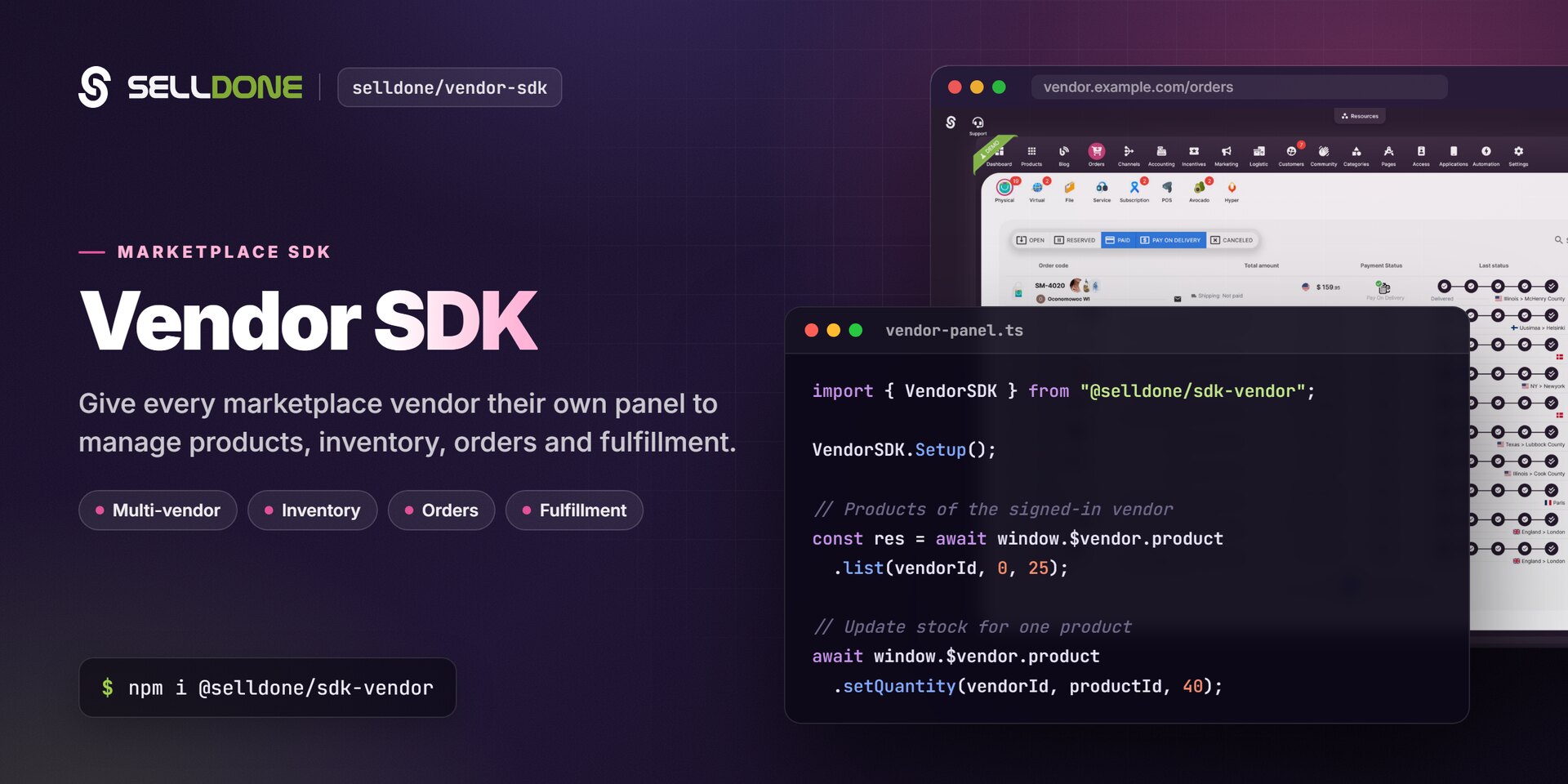 Selldone Vendor SDK
