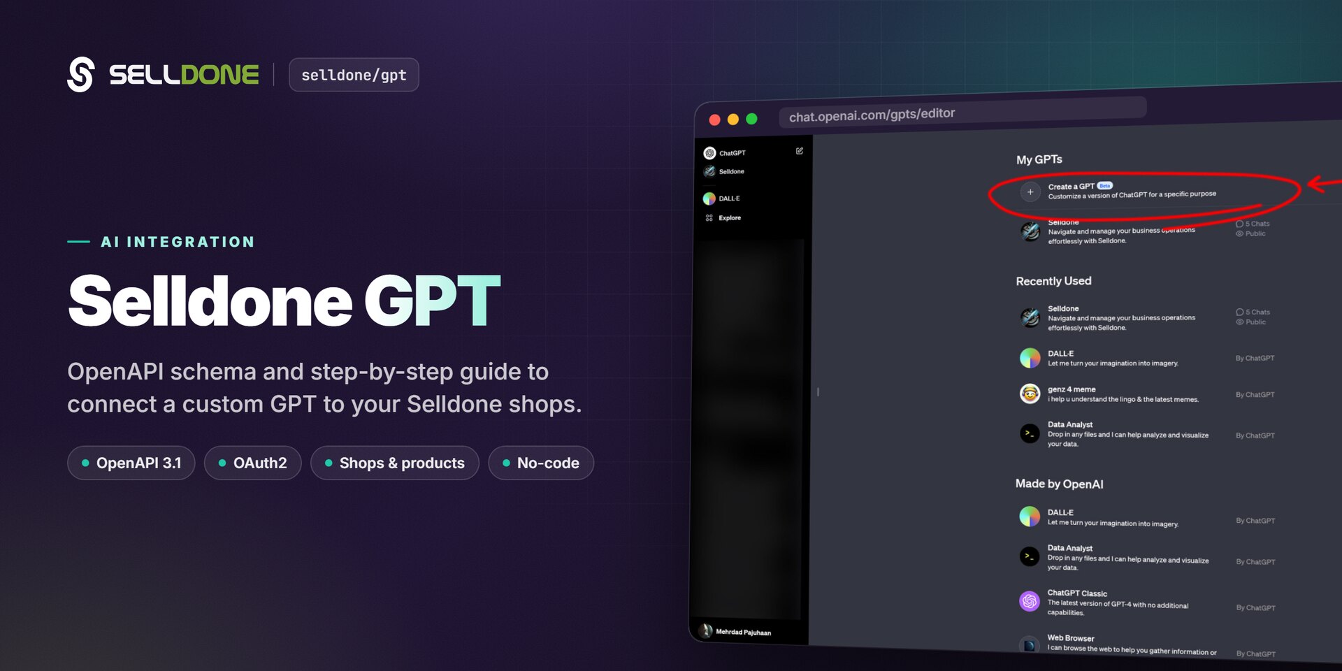 Selldone GPT — OpenAPI schema and guide to build a custom GPT for Selldone