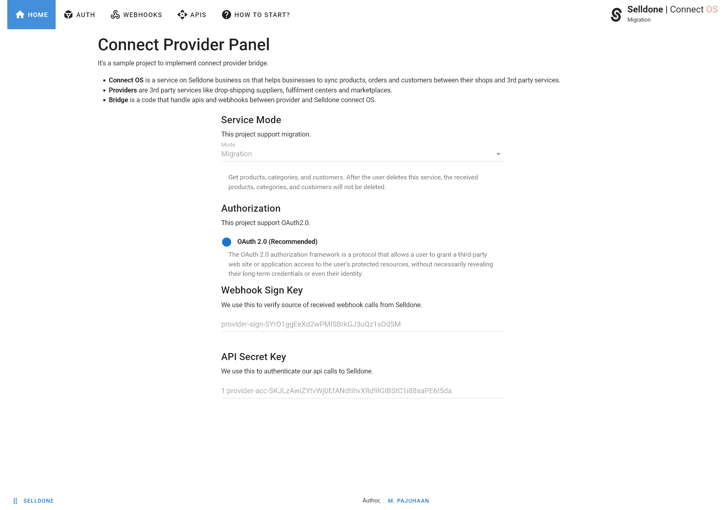 Sample connect provider web app