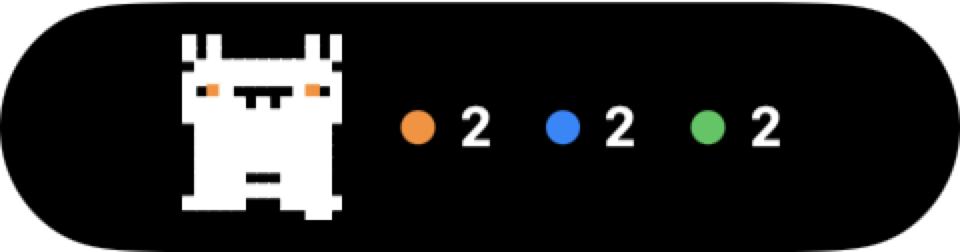 vibebuddy notch glance — the cat plus live orange/blue/green counts