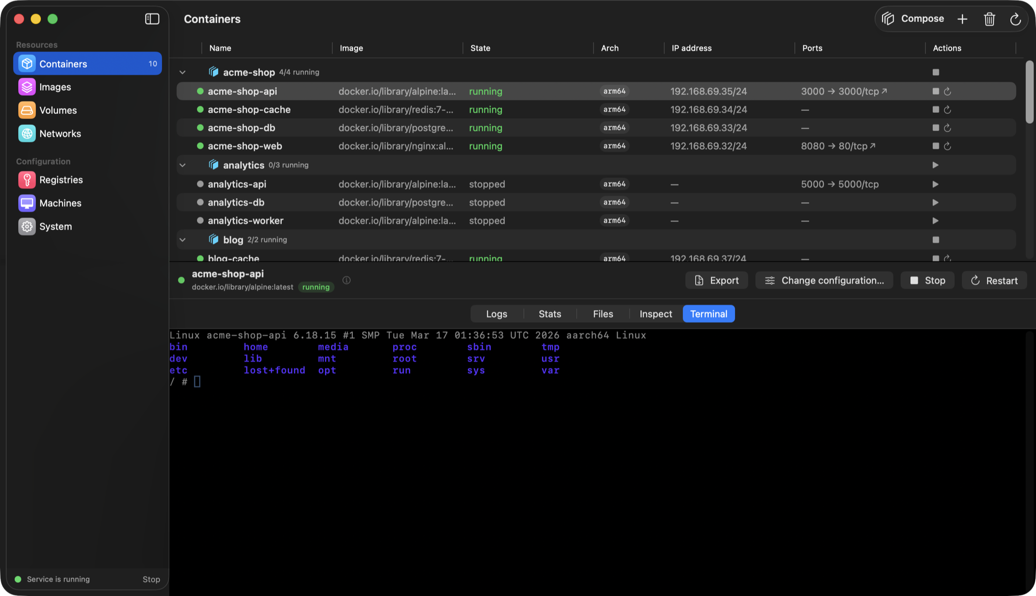 Container Desktop screenshot 4