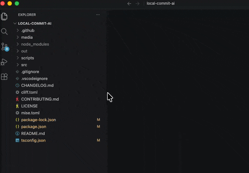 Local Commit AI CLI demo