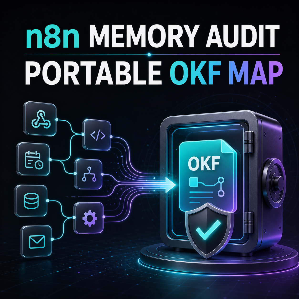 n8n memory audit and portable OKF map illustration