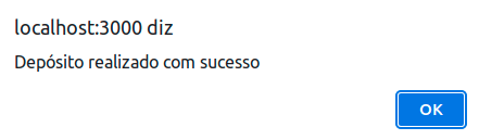 Mensagem Deposito com Sucesso