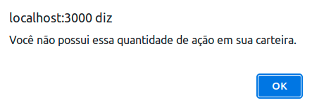 Mensagem Ações Insuficiente