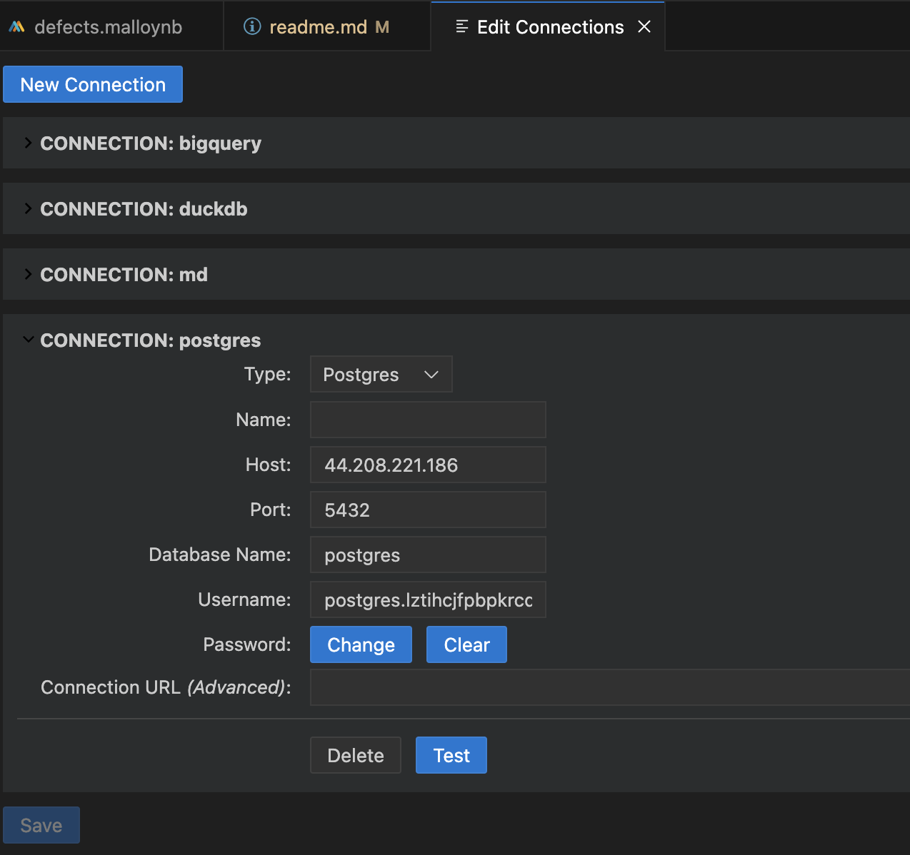 PostgreSQL Database Connection