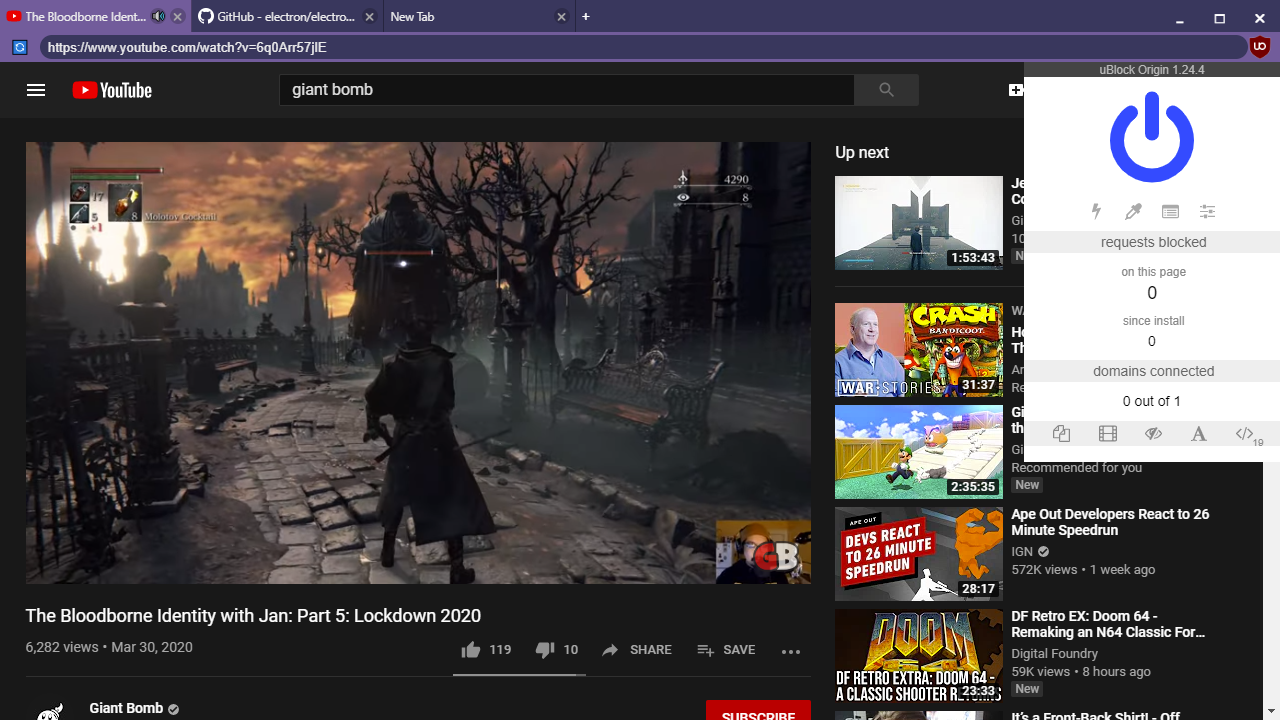 browser preview image showing 3 tabs and a youtube video